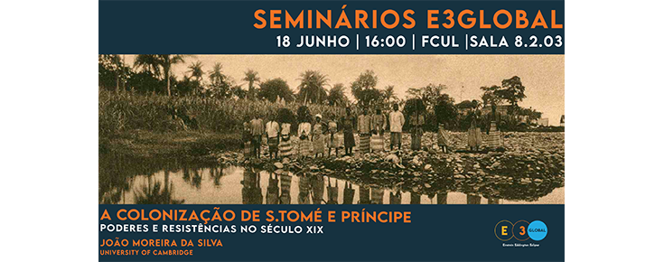 Título/data/local/orador do evento e fotografia de arquivo de pessoas em S. Tomé e Príncipe