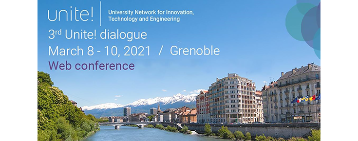 Fotografia da cidade de Grenoble, acompanhada do título e data do evento
