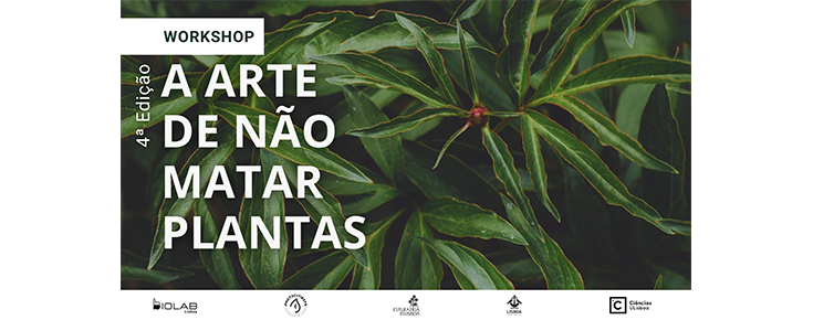 Título do evento e fotografia de plantas